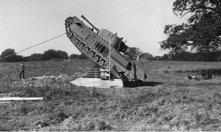 Churchill Mk VII during field trials, England 2