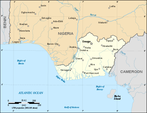 The Republic of Biafra in May 1967. Image: Eric Gaba / CC-BY-SA 3.0