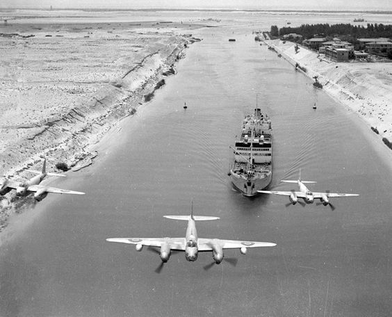 “Mosquito of the 13 squadrons of RAF patrol the Suez canal in Egypt.