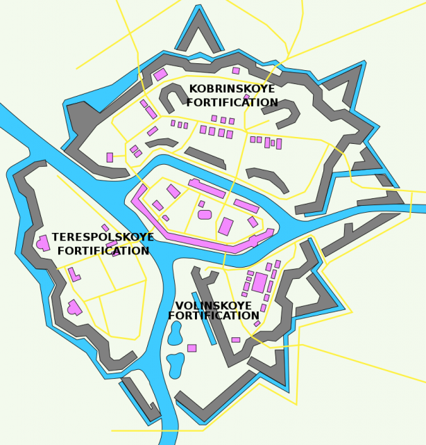 The layout of the Brest Fortress in June 1941. Image: Lommes / CC-BY-SA 4.0