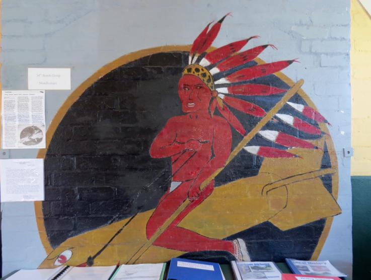 Original 1943 wall painting in the Red Feather Club.