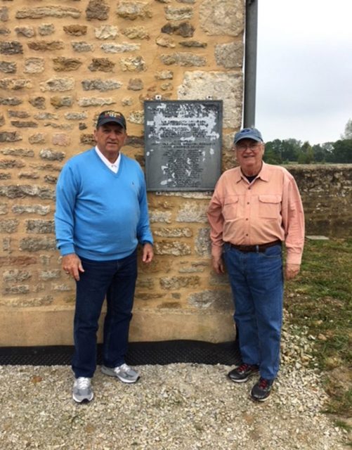 Bill and Jerry McLaughlin, nephews of Lt. Joe Sullivan, with the original plaque.