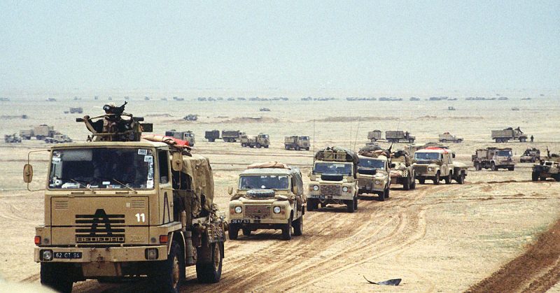 British Army convoy during the Gulf War.