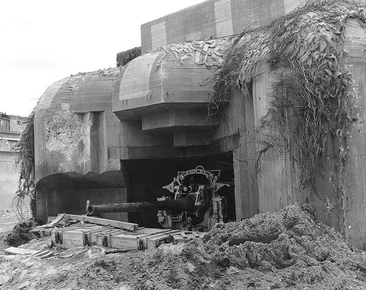 German gun emplacement in Cherbourg.