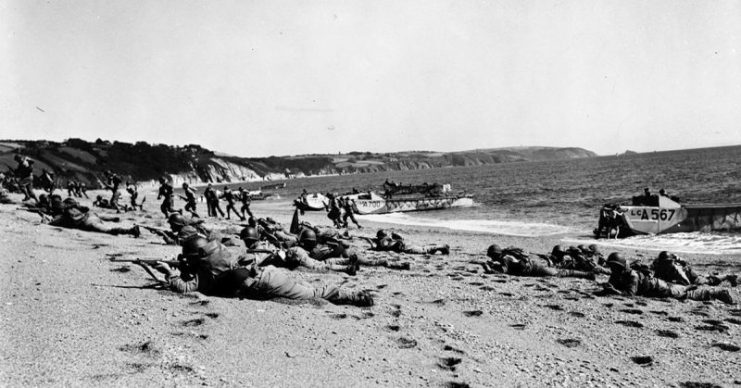 D-Day rehearsal on Slapton Sands, Devon.