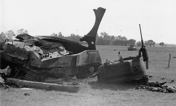 Incredible forces at play to destroy a 34 ton tank like this Commonwealth Sherman III (M4A2)