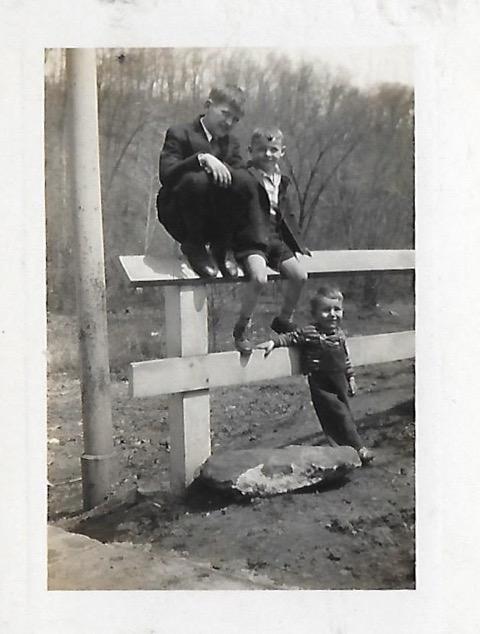 Eddie Thorn (bottom), with two of his older brothers, circa 1934. (Photo credit: Bob Thorn)