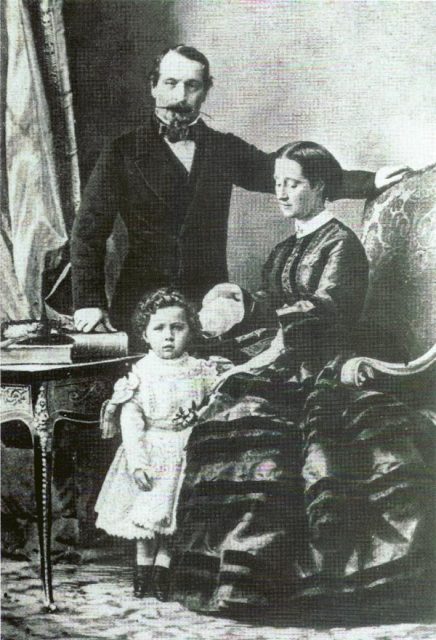 Emperor Napoleon III and Empress Eugénie with their only son.