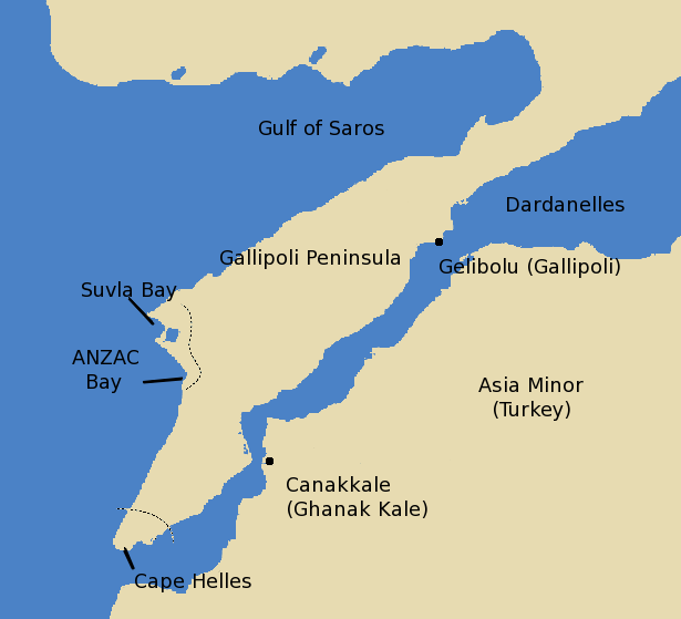 Gallipoli map. By Simeon – CC BY-SA 3.0