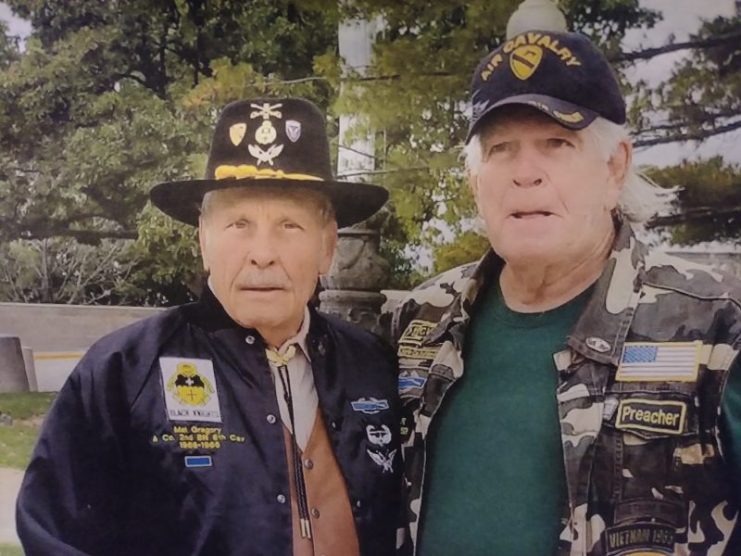 Melvin Gregory, left, is pictured at a veteran’s event held at the Missouri Capitol in 2017. Gregory, a native of the Mexico, Missouri, area, served with the 1st Air Cavalry Division during the Vietnam War. Courtesy of Melvin Gregory