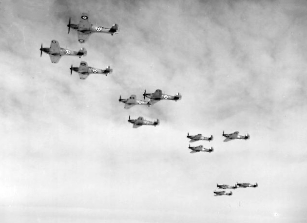 British 85th Squadron Hawker Hurricanes – October 1940.