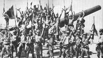 Japanese Celebration of Capturing Battery Hearn on Corregidor May 1942