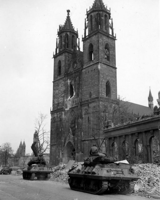 Tank Destroyers of 30th Infantry Division Magdeburg Germany 1945
