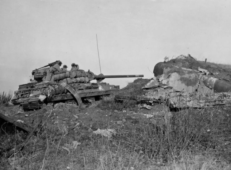M36 Jackson and Maginot Line Pillbox 776th Tank Destroyer Battalion Hottviller France 1944