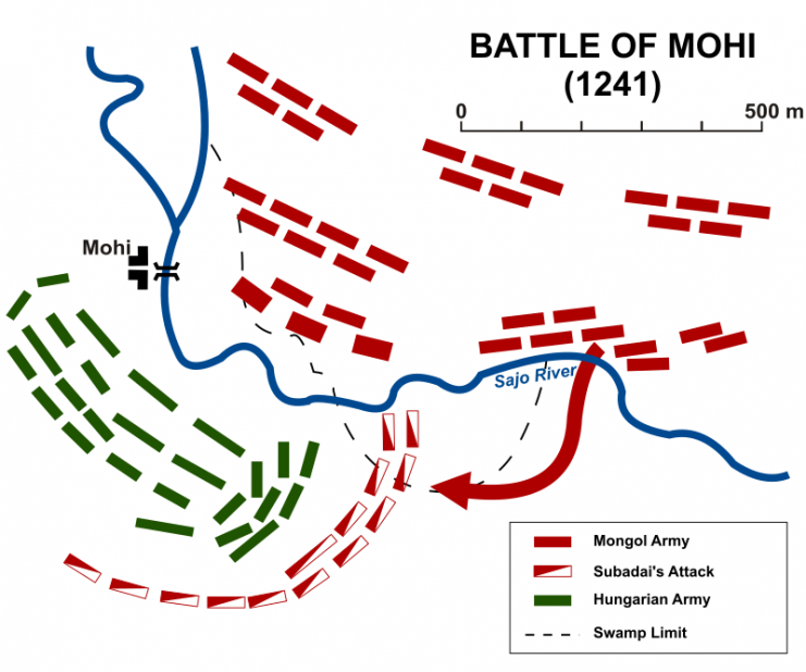 Map of the Battle of Mohi – AlexD CC BY-SA 4.0