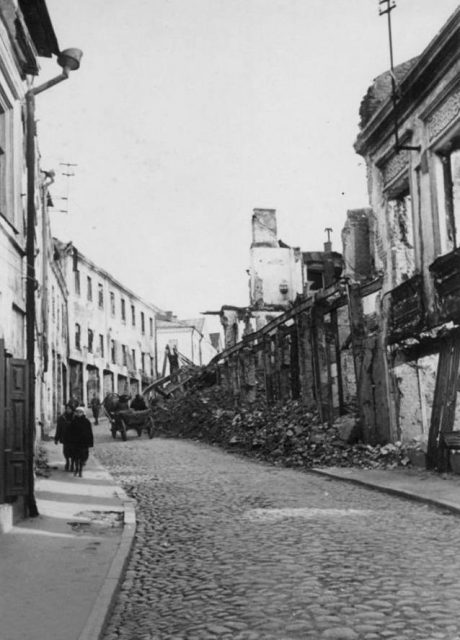 Ruins in Minsk, 1944.