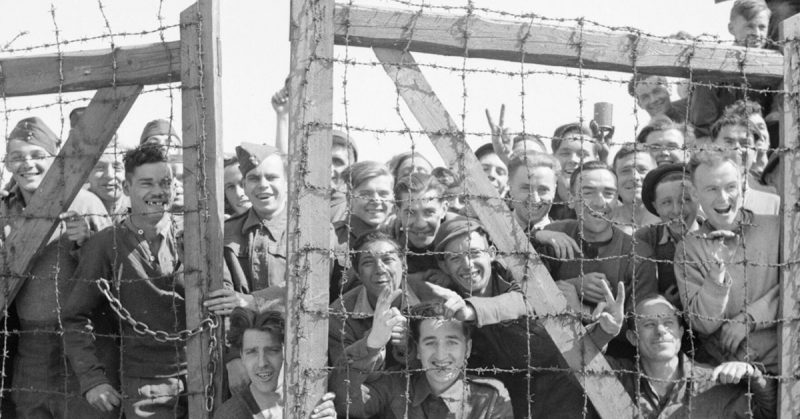 Allied Soldiers at a German POW Camp.