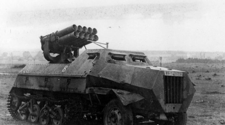 Neberwerfer Mounted on a SdKfz Halftrack.