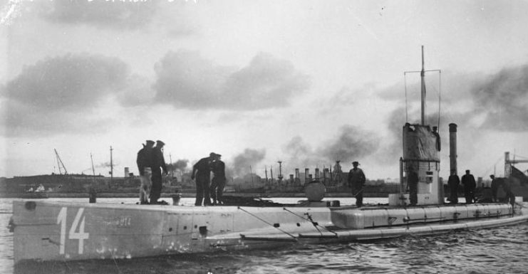 German U-boat during the WWI.