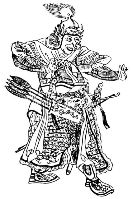 Medieval Chinese drawing of Subutai.