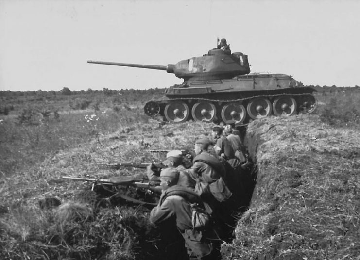T-34-85 during a field exercise.
