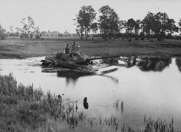 T-34 85 Fording a Creek.