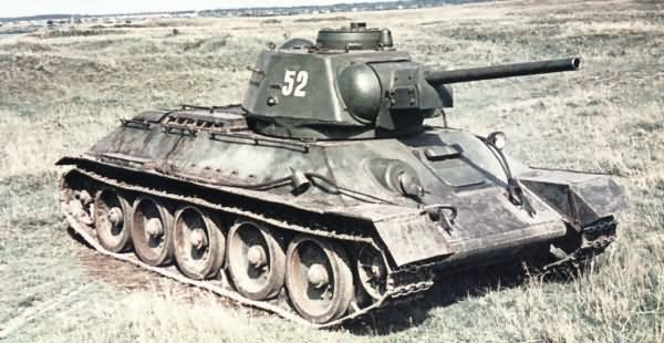 T-34 tank in color.