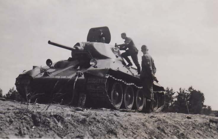 Soviet Tank T-34 76 model 1940 abandoned by the Red Army.