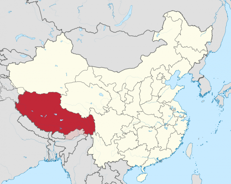Map showing the location of the Tibet Autonomous Region. Map: TUBS / CC-BY-SA 4.0
