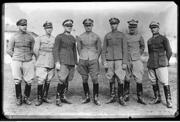 Henryk Dobrzański (third from left) with his coleagues during the Interwar period