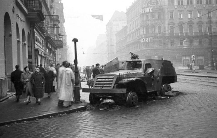 BTR-152 knocked out during the Hungarian Revolution of 1956. Photo: FORTEPAN / Nagy Gyula / CC-BY-SA 3.0