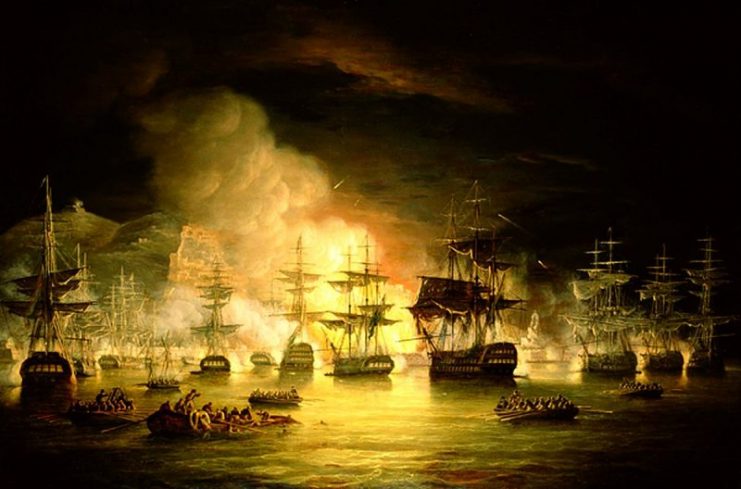 Bombardment of Algiers, a painting of the action by Thomas Luny