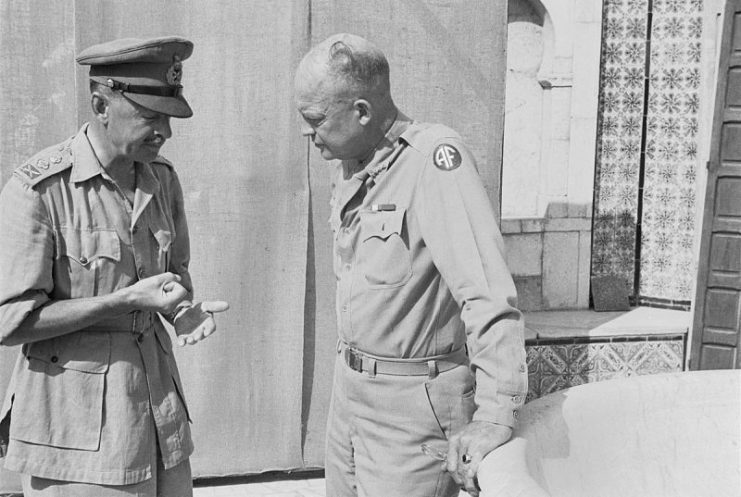 General Alexander, Deputy Commander in Chief Allied Forces in North Africa, discussing operations for Tunisia with the Supreme Commander, General Eisenhower