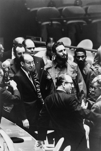 Fidel Castro, president of Cuba, at a meeting of the United Nations General Assembly.