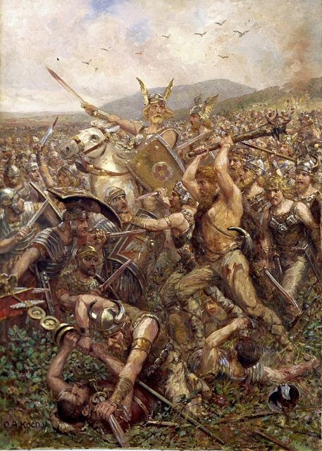 Germanic warriors storm the field.
