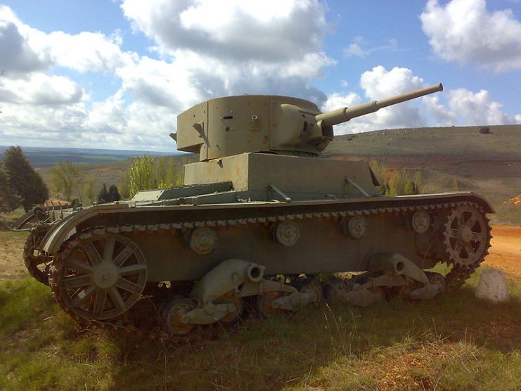 T-26 mod. 1933 in service in the Spanish Republican Army, near Salamanca, Spain. Photo: Garrapata CC BY-SA 3.0