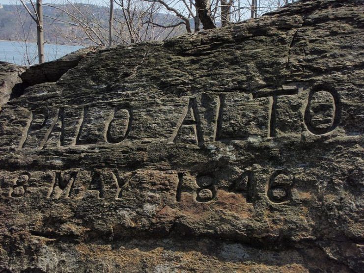 Monument to the Battle of Palo Alto at West Point. It is alongside a similar inscription to the Battle of Resaca de la Palma.