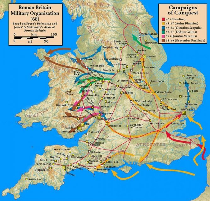 Roman campaigns from AD 43 to 60.