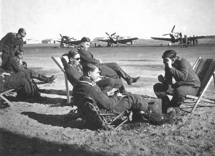 Bf 109Es with pilots in France.