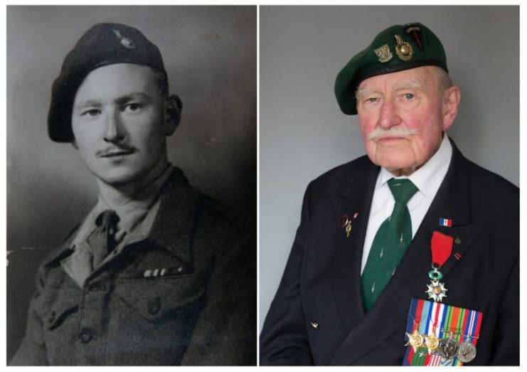 Pat Churchill in 1944 (L) and one (R) taken at his home on March 20 2014.