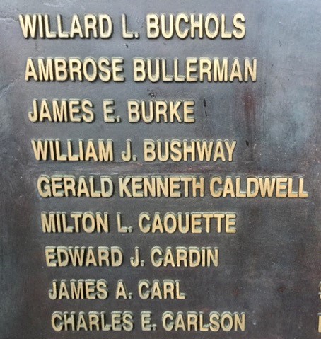 Jerry Caldwell’s name is listed in a gallery for all KIA/MIA servicemen at the War Memorial of Korea in Seoul. (Photo credit: Pat Finn)