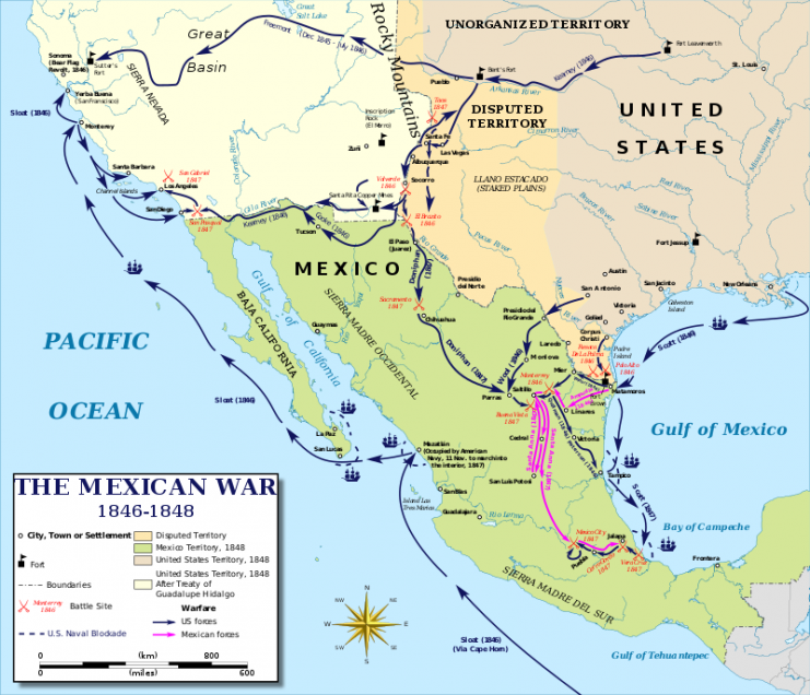 Campaigns in the Mexican-American War – Kaidor CC BY-SA 3.0