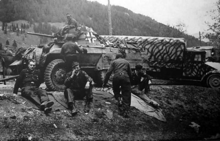 Captured M8 Greyhound Armored Car Used by German Army.