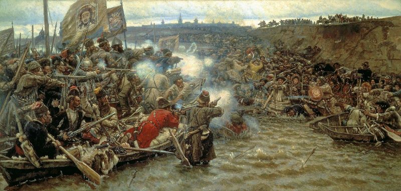 Conquest of Siberia by Yermak, painting by Vasily Surikov.