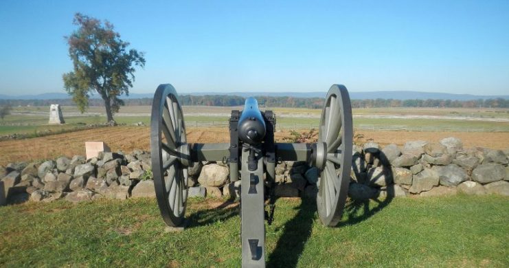 Field of Pickett’s Charge, viewed from north of The Angle, looking west.