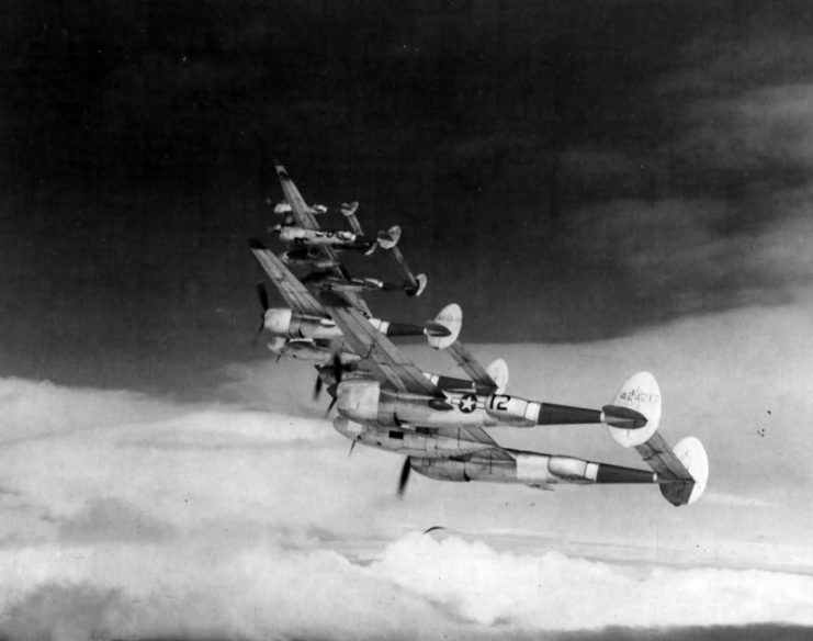 Formation of P-38Ls of the 27th FS 1st FG.