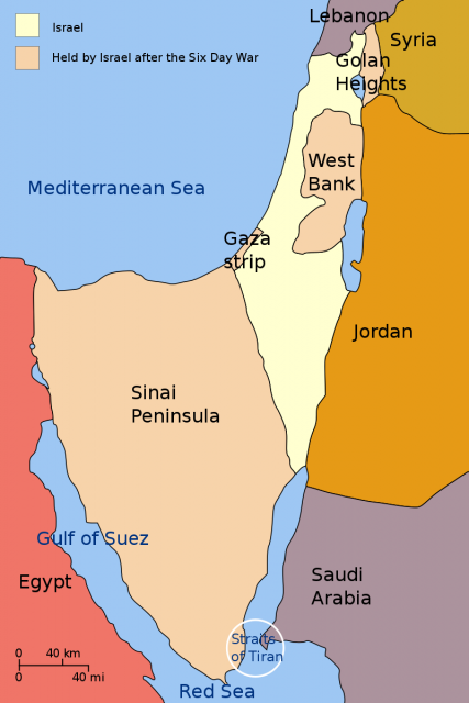 Israel and Territories Following the Six Day War – Ling.Nut CC BY-SA 3.0