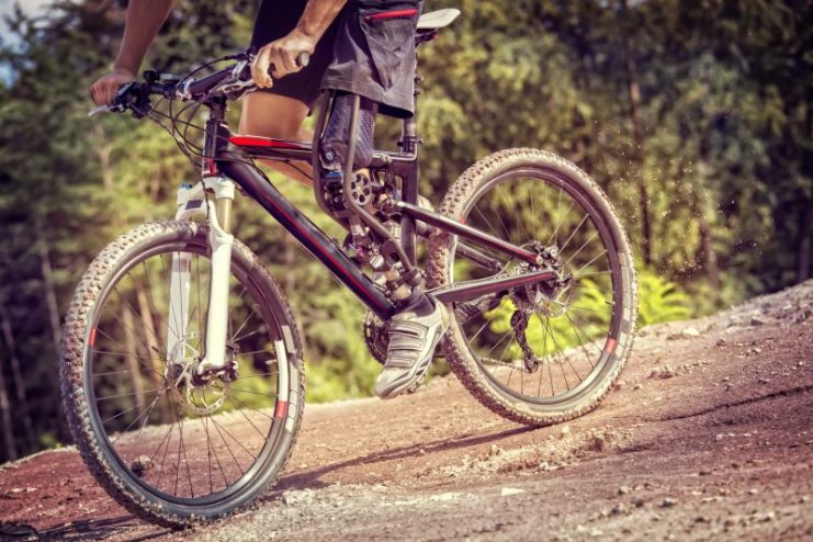 Biking with a prosthetic.