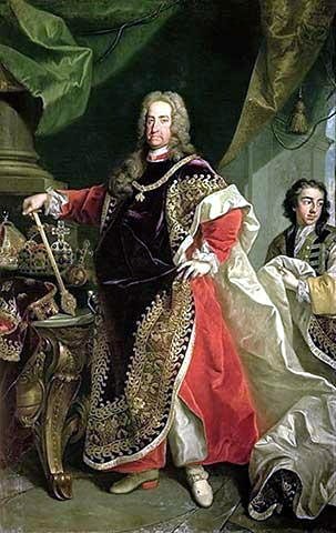 Portrait of Charles VI, Holy Roman Emperor (1685-1740) wearing the robes of the Order of the Golden Fleece.