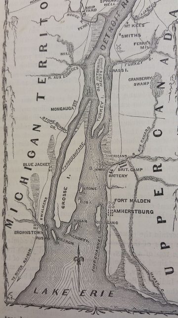 Location of Fort Malden just above Amherstburg